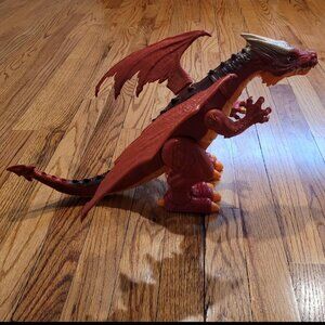 Battery Operated Walking Fire Dragon Toy:Shaking Head, Light Up Eyes and Sound